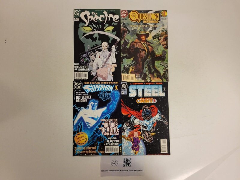 4 DC Comics #1 Superman + #11 Steel + #1 Question Returns + #8 Spectre 81 TJ20