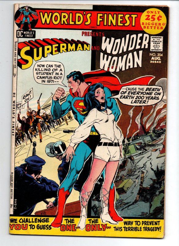 World's Finest #204 - Superman - Wonder Woman - Neal Adams - 1971 - VF 