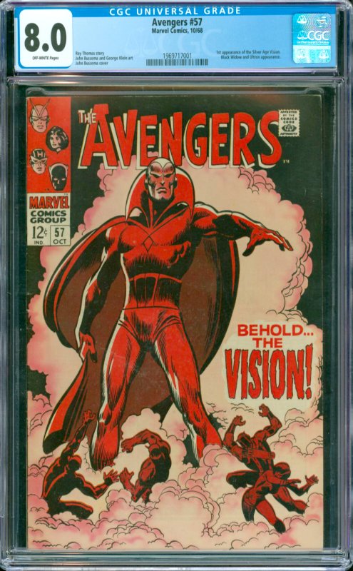 Avengers # 57 CGC Graded 8.0 1st appearance of the Silver Age Vision