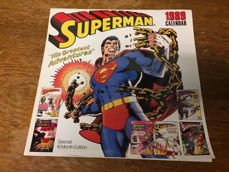 Superman 1989 Calendar Neal Adams Artwork Design Look Famous Covers TWT1