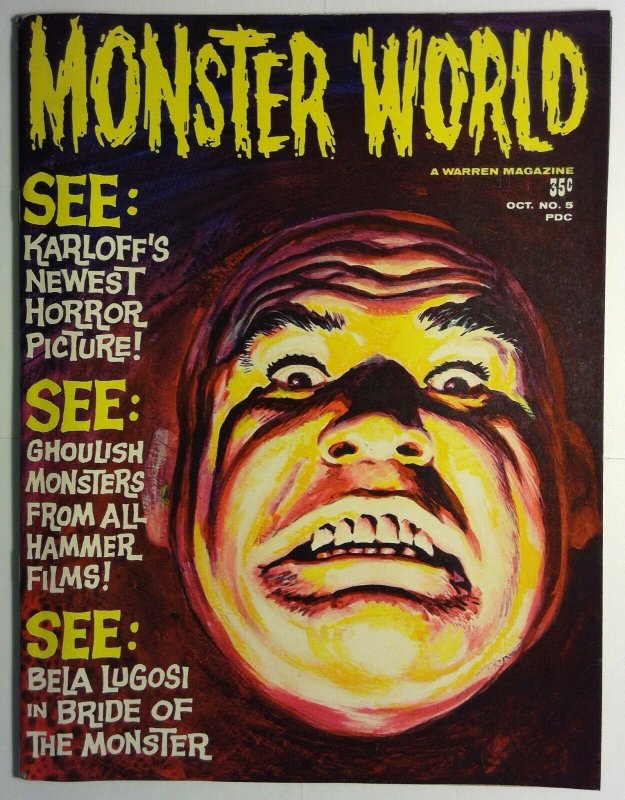 Monster World #5 Magazine Tor Johnson Warren Publishing 1965 Horror 