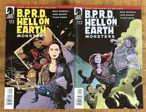 BPRD Hell On Earth Monsters #1,2 Dark Horse Mike Mignola Set