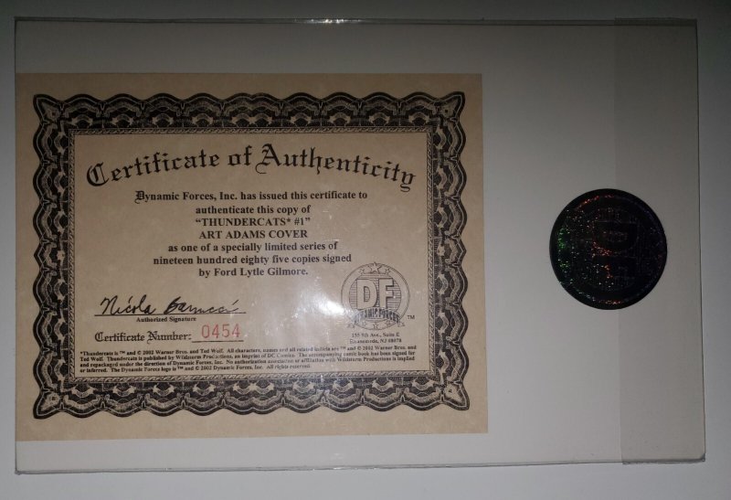 Thundercats #1 Signed Ford Lytle Gilmore #454 Dynamic Forces 10/02 (VFNM 9.0)