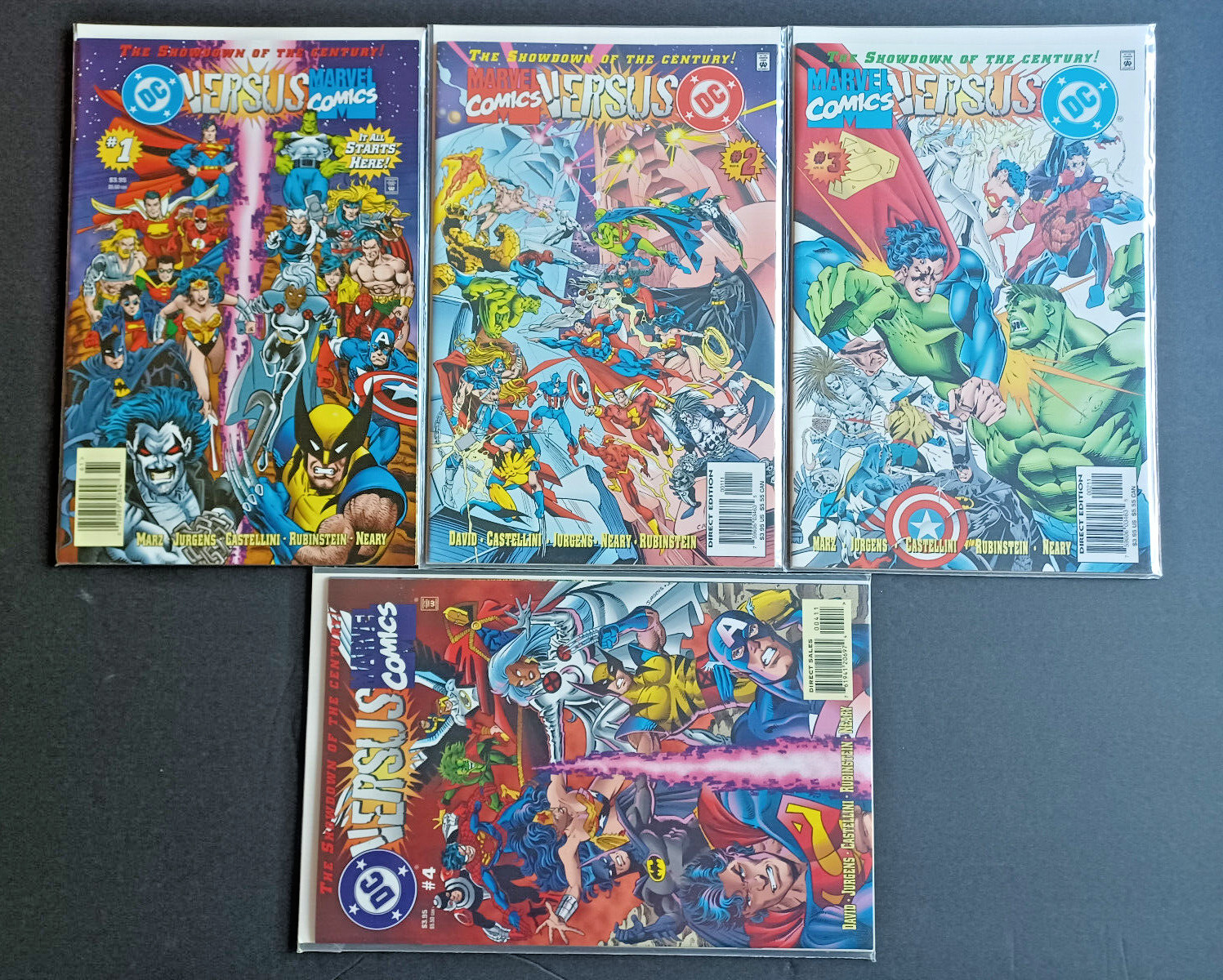DC versus Marvel #1 2 3 & 4 Complete Set - Justice League - Avengers -X ...