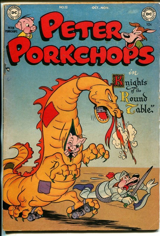 Peter Porkchops #12 1951-DC-lKnights of The Round Table-dragon-FN
