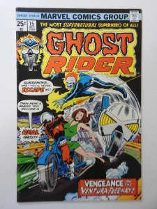 Ghost Rider #15 (1975) VG+ Condition centerfold detached bottom staple