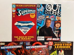 5 DC Comics Superman # 22+Neverwhere # 4 9+Outsiders # 17+JLA # 26 23 JS50