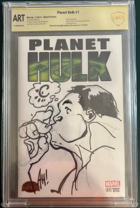 Planet Hulk #1 2015 Adam Hughes Hulk Sketch CBCS Slab Art GB02