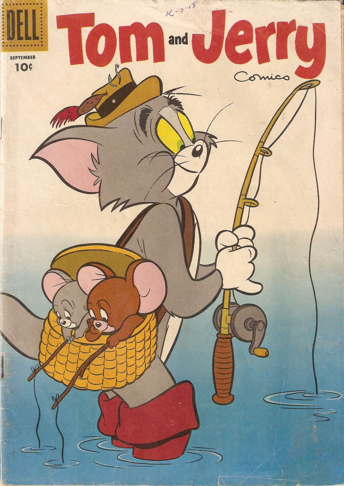 Tom and Jerry 143 & 179, 1956/9, 1/3 coverless otherwise complete Fishing  Rod!