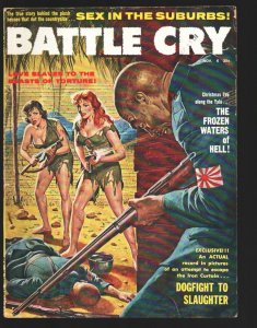 Battle Cry 10/1964-Female POW's & Kill Japanese soldiers cheesecake pix-Beast...