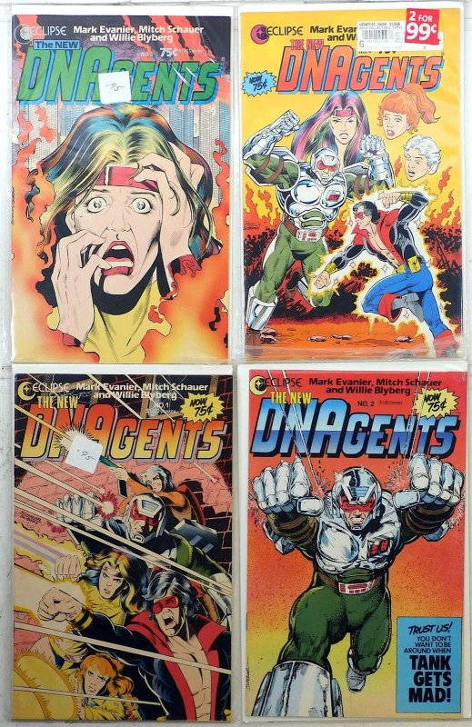 The New DNAgents Lot of 4 #1, 2, 3, 4 1985 Eclipse Comics 1st Print Comic Books