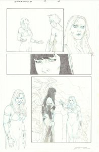 Eternals #3 p.14 - Thena, Sprite, & Sersi - 2021 Signed art by Esad Ribic