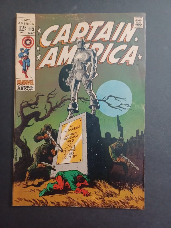 Captain America #113 - Stan Lee - Steranko - Madame Hydra/Viper - 1969 - FN/VF