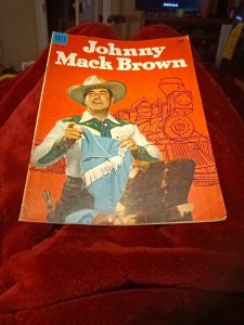 JOHNNY MACK BROWN FOUR COLOR #493 Dell 1953 Golden Age Western Comic PHOTO COVER