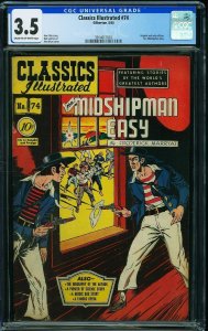 Classics Illustrated #74 (1950) CGC 3.5 VG-