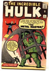 Incredible Hulk #6 - 1962 - Marvel - G+ - comic book