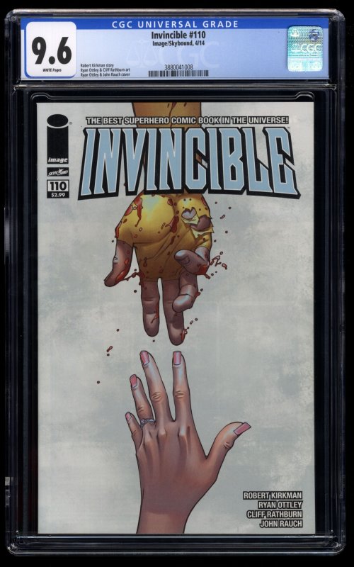 Invincible #110 CGC NM+ 9.6 White Pages Controversial Rape Issue!