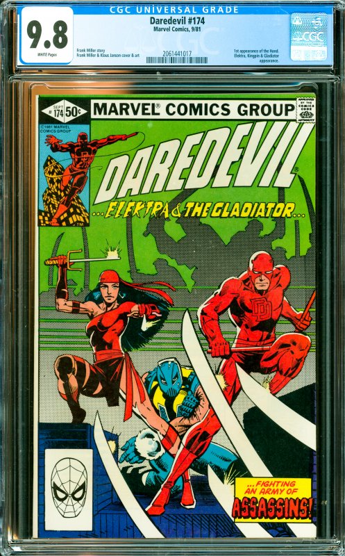 Daredevil #174 CGC Graded 9.8 1st appearance of the Hand. Elektra, Kingpin & ...