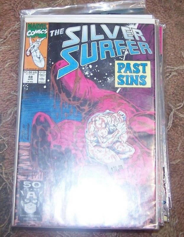 Silver Surfer #48 (Apr 1991, Marvel) GALACTUS + DRAX+warlock THANOS INFINITY