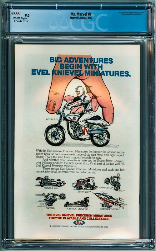 Ms. Marvel #1 (1977) CGC 9.0! White Pages! 1st Carol Danvers as Ms. Marvel!