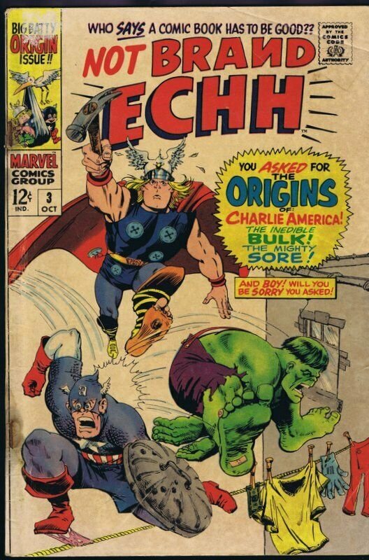 Not Brand Echh #3 ORIGINAL Vintage 1967 Marvel Comics Thor Hulk Captain America 