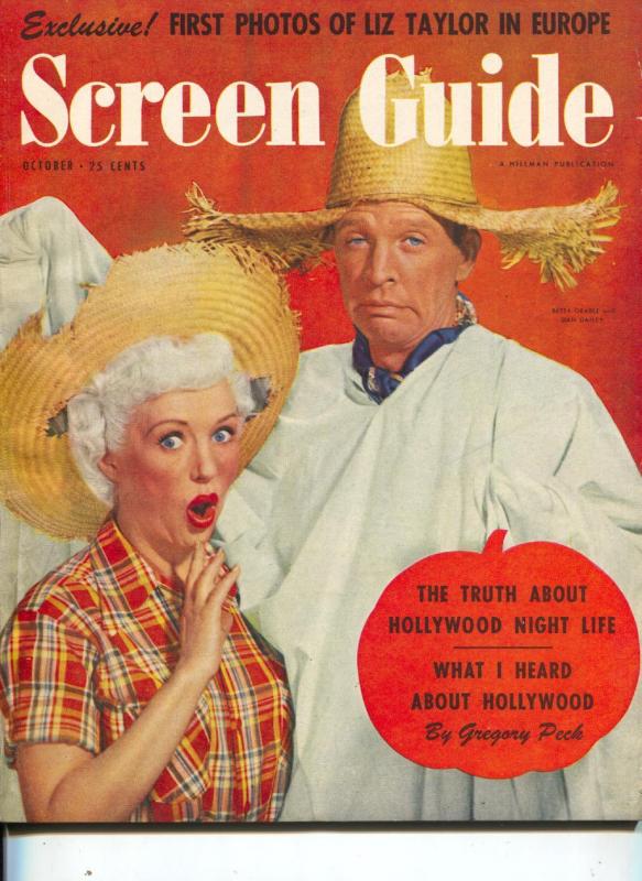 Screen Guide-Betty Grable-Dan Daliley-Gregory Peck-Vic Damone-Oct-1950