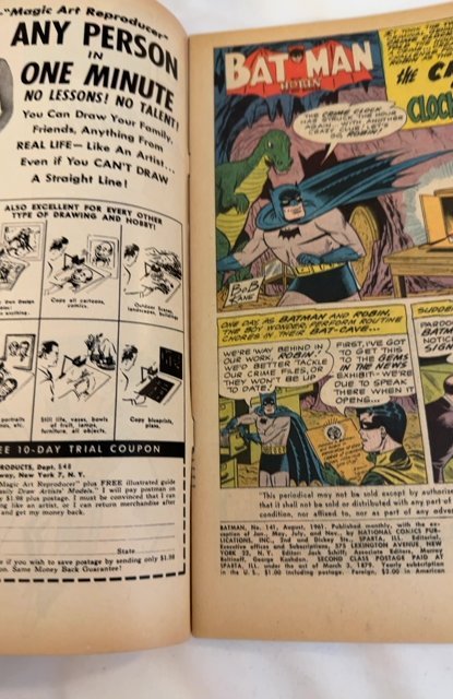 Batman#141 (1961)2nd batgirl, first clockmaster nice copy gr8t color/tight cover