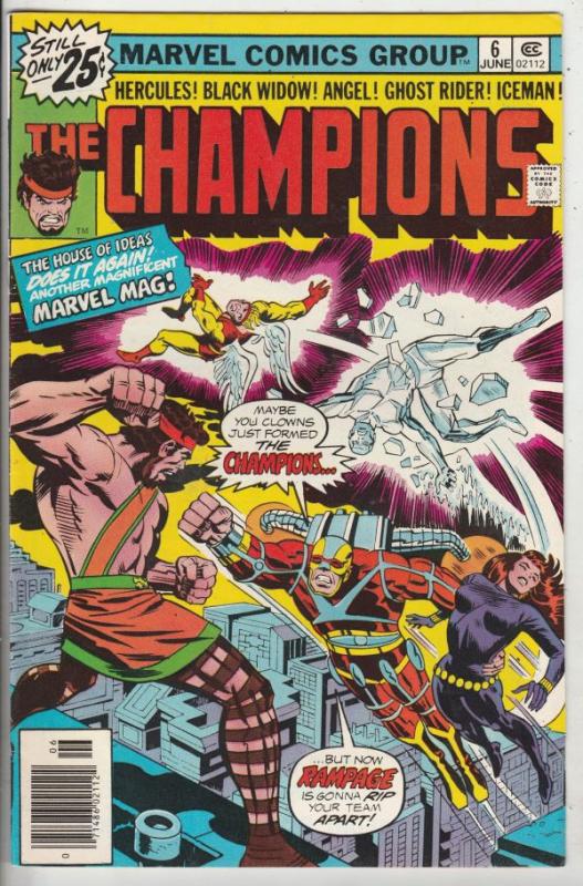 Champions, The #6 (May-76) NM- High-Grade Ghost Rider, Hercules, Black Widow,...