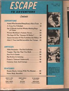 Escape To Adventure 6/1960-Spicy babe cover-Hong Kong Sex Train-FN-