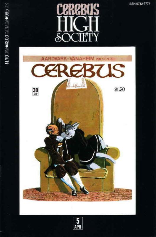 Cerebus High Society #5 FN; Aardvark-Vanaheim | save on shipping - details insid