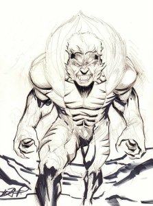 Sabretooth from the X-Men Commission - Signed art by Deth Phimmasone