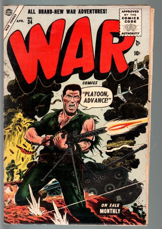 WAR #34-1955-RUSS HEATH COVER-ATLAS-VG VG