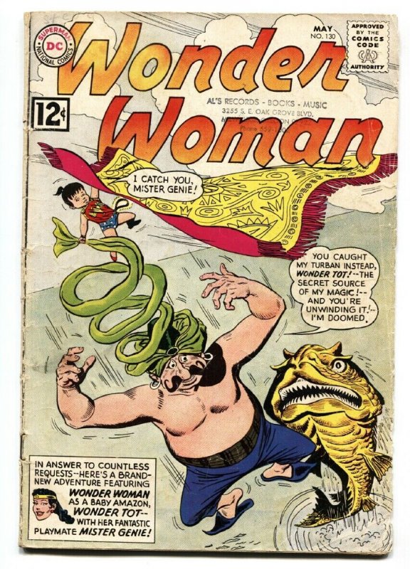 Wonder Woman #130 comic book 1962-MISTER GENIE-DC SILVER AGE vg-