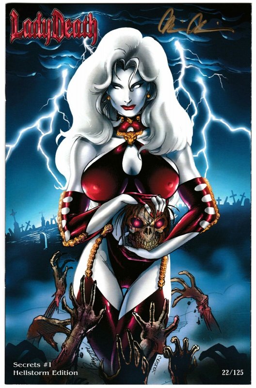 Lady Death Secrets #1 Hellstorm Edition Signed by Pulido #22/125 (2013) NM