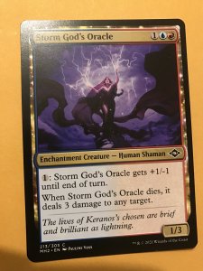 STORM GODS’ ORACLE : Magic the Gathering MTG card; Modern Horizons 2021, NM