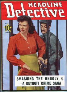 Headline Detective 8/1942-Frank Godwin-violent crimes pulp thrills-FN