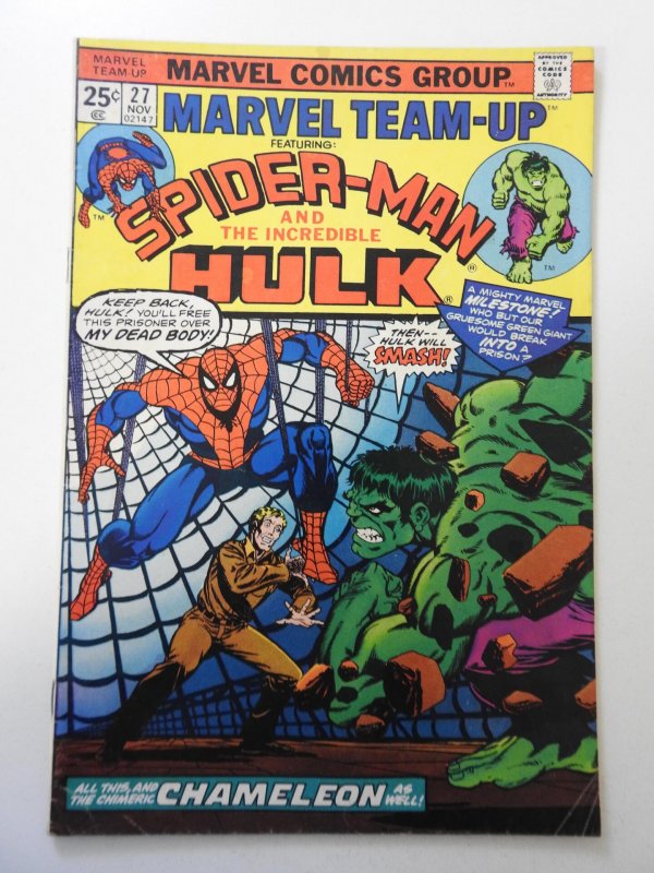 Marvel Team-Up #27 (1974) VG+ Condition MVS intact! moisture stain