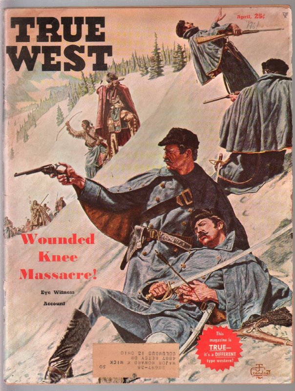 True West 4/1961-Pat Garrett-Wounded Knee-Jesse James-pulp thrills-VG