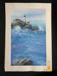 CHERISH TODAY Beautiful Lighthouse on Coast 11x16 Greeting Card Art #4076