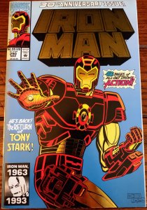 Iron Man #290 (1993) VF+ 8.5 Embossed Gold Foil 30th Anniversary cover