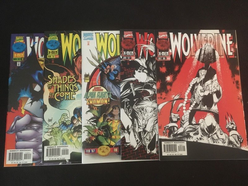 WOLVERINE #103, 104, 105, 106, 107, 108, 109, 110, 111, 112 VFNM Condition