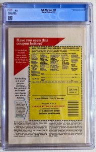 Sub-Mariner #59 - Iconic THOR Battle Cover - CGC 9.6! Rare!