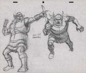Gamrak From He-Man Pencil Animation Art - 63 - Pointing, Rushing