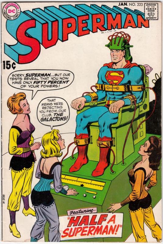 Superman #223 (Jan-70) FN- Mid-Grade Superman, Jimmy Olsen,Lois Lane, Lana La...