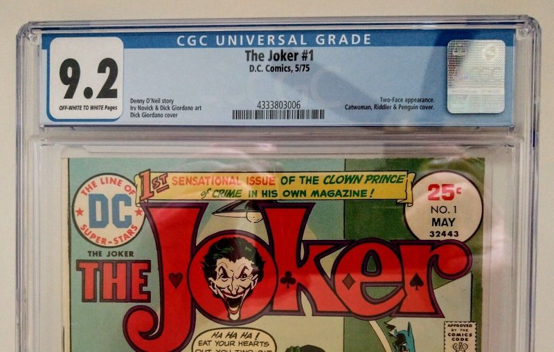 THE JOKER #1 (1975) CGC 9.2 NEAR MINT-   MUST HAVE FOR BATMAN FANS/COLLECTORS