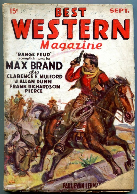 Best Western Pulp #1 September 1935- HOPALONG CASSIDY Max Brand G/VG