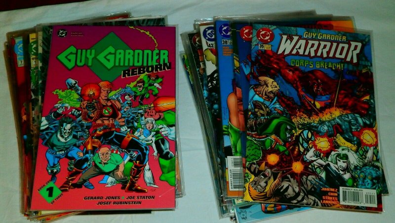 Guy Gardner Reborn/Warrior 1-44 (minus 4) Reborn Mosaic Green Lantern, lot of 63