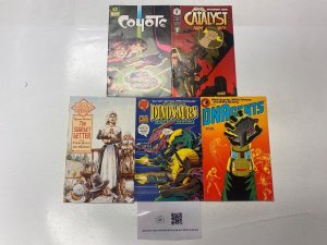 5 EPIC comic books Coyote #2 Catalyst #6 Scarlet Letter Dinosaurs Hire 14 KM21