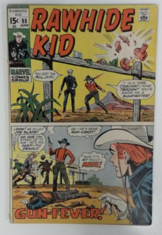 Rawhide Kid #88 Marvel Comic 1970 Bronze Age VG+ Western Cowboy Comics