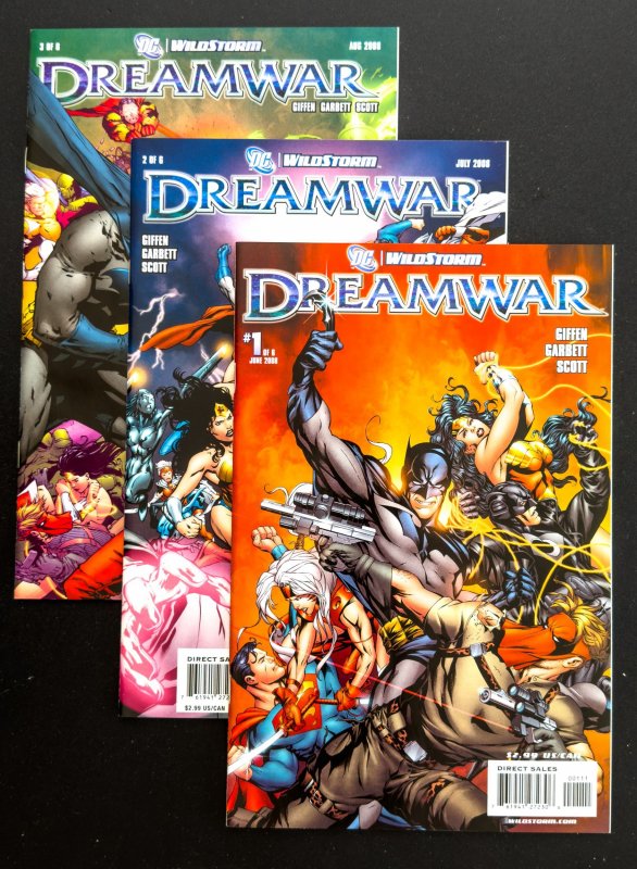 Dreamwar 1,2 &3 (2008) [Lot of 3 bks] DC/Wildstorm Crossover Event - VF/NM